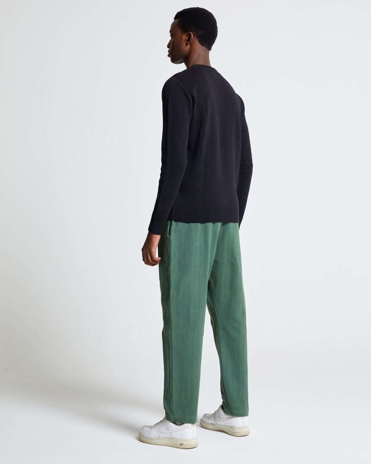 Wool and Mohair Round Neck Knit in Black Beauty