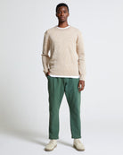 Wool & Mohair Round Neck Knit in Irish Cream