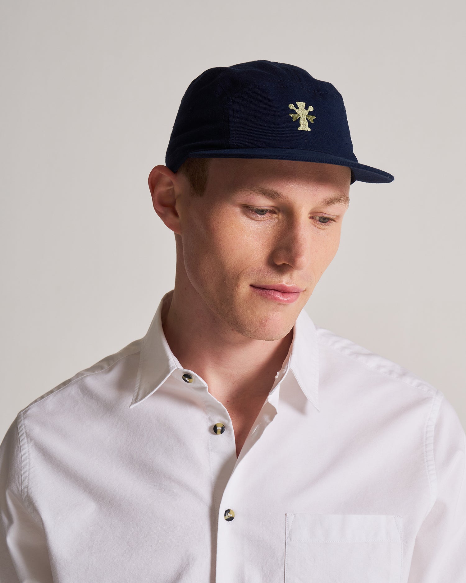 5 Panel Cap in Cotton - Navy Blazer x Lily Pad