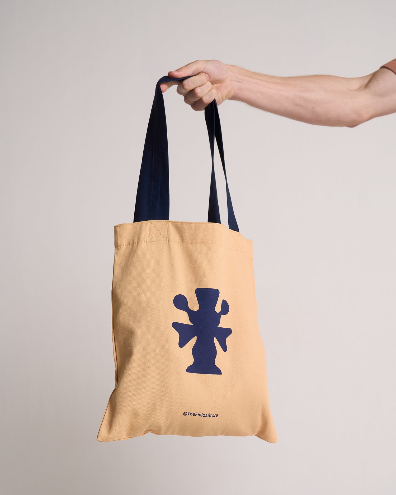 FIELDS Tote Bag in Cotton - Rattan x Navy Blazer