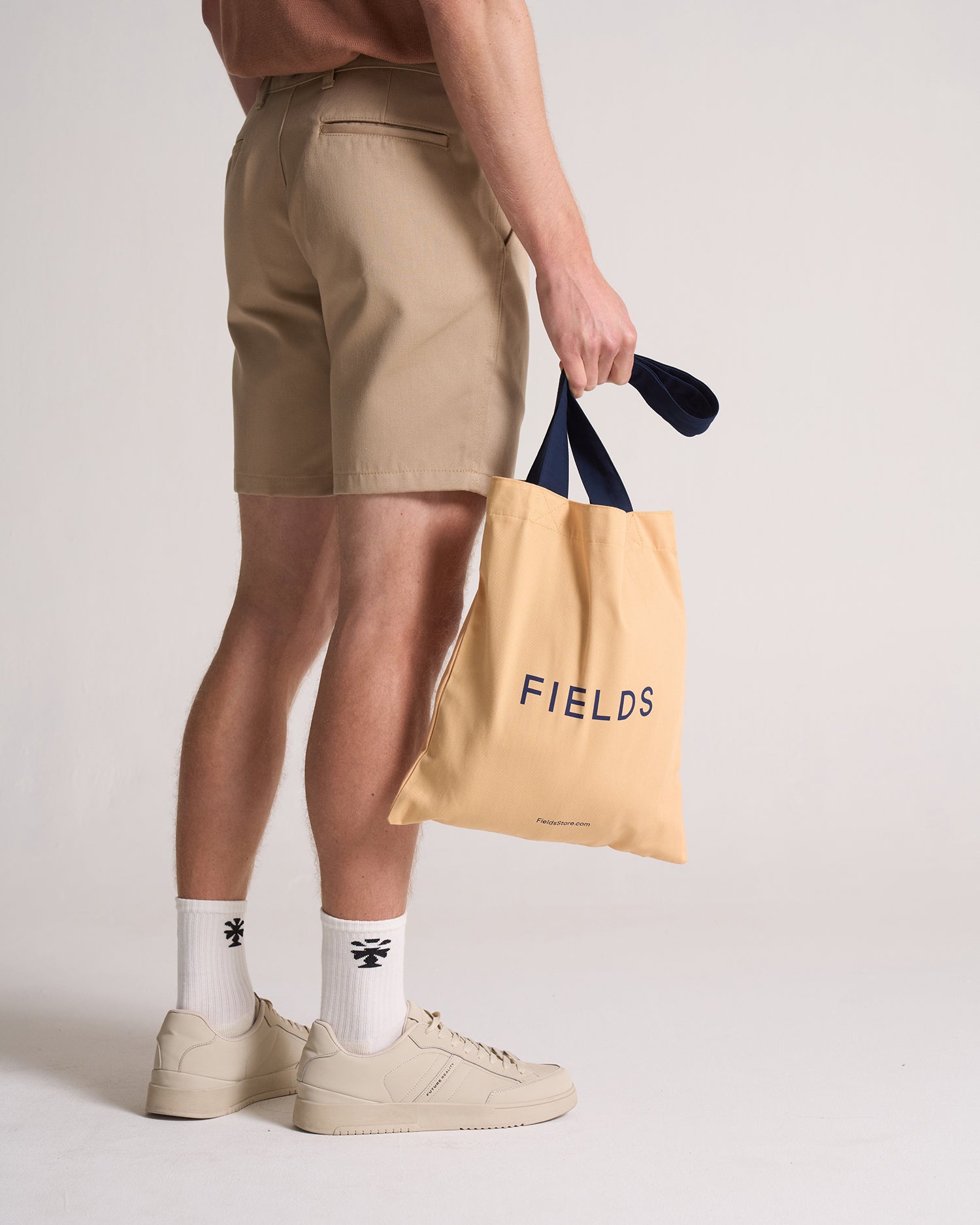 FIELDS Tote Bag in Cotton - Rattan x Navy Blazer