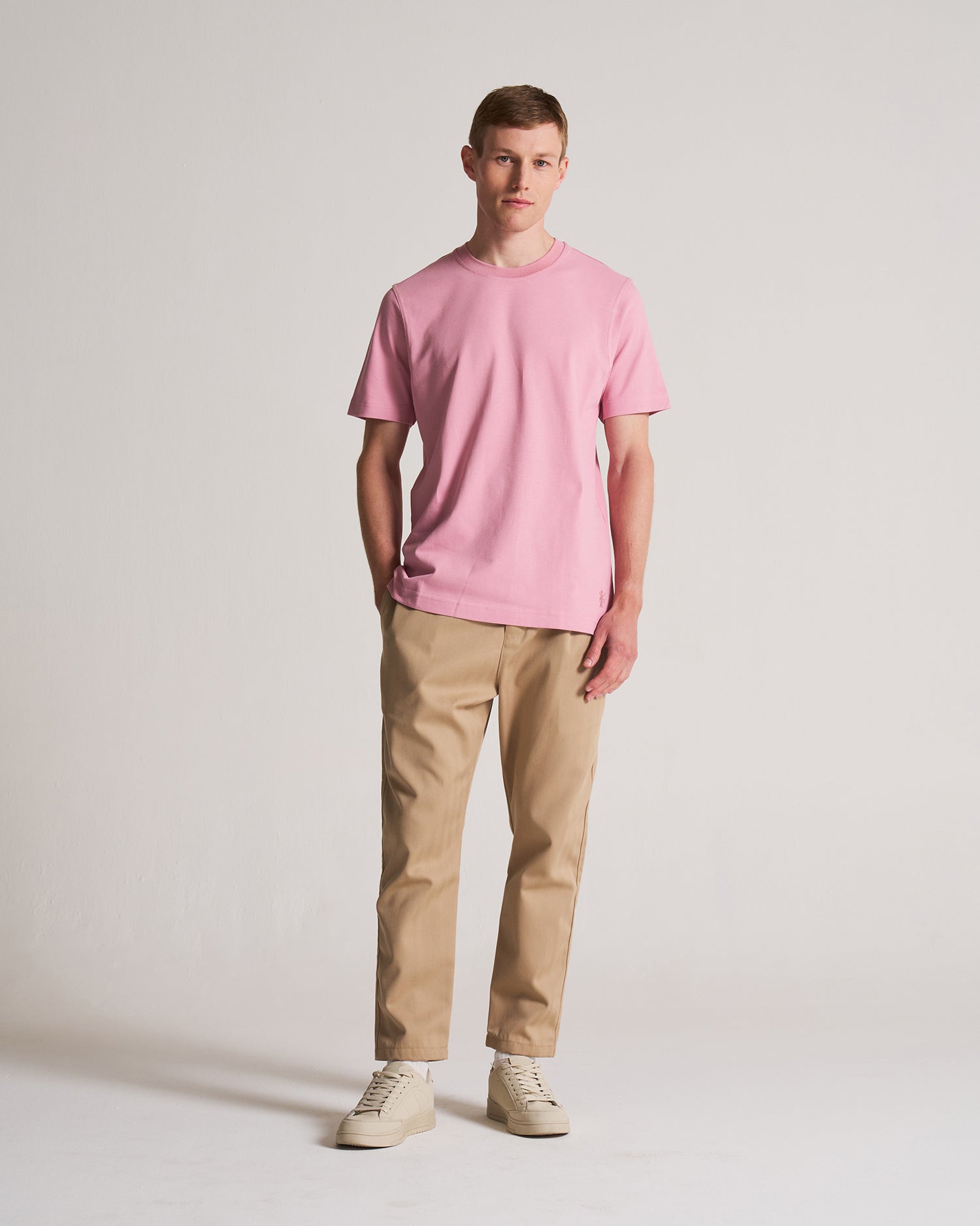 Pique Tee in Cotton - Dusty Pink