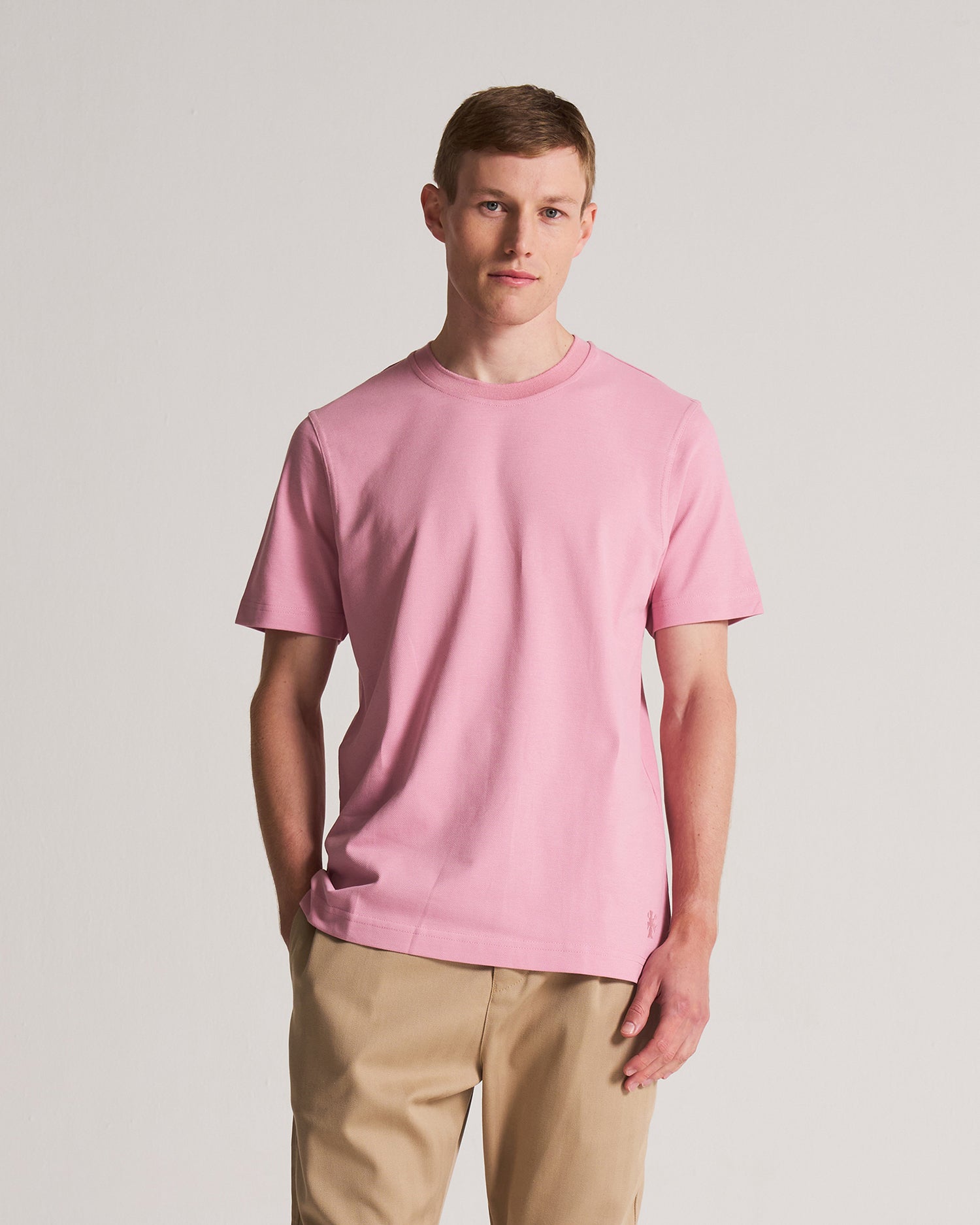Pique Tee in Cotton - Dusty Pink