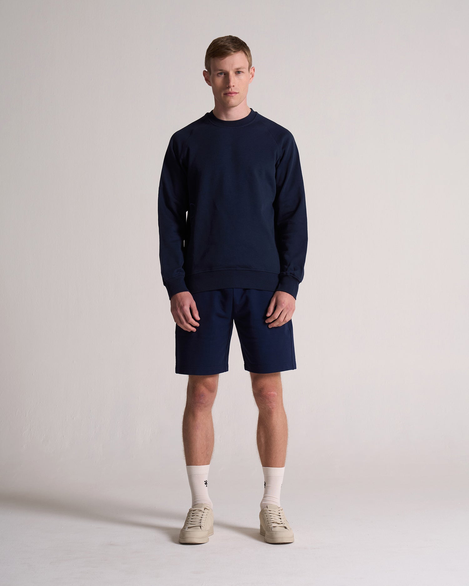 Simple Sweater in Cotton - Navy Blazer