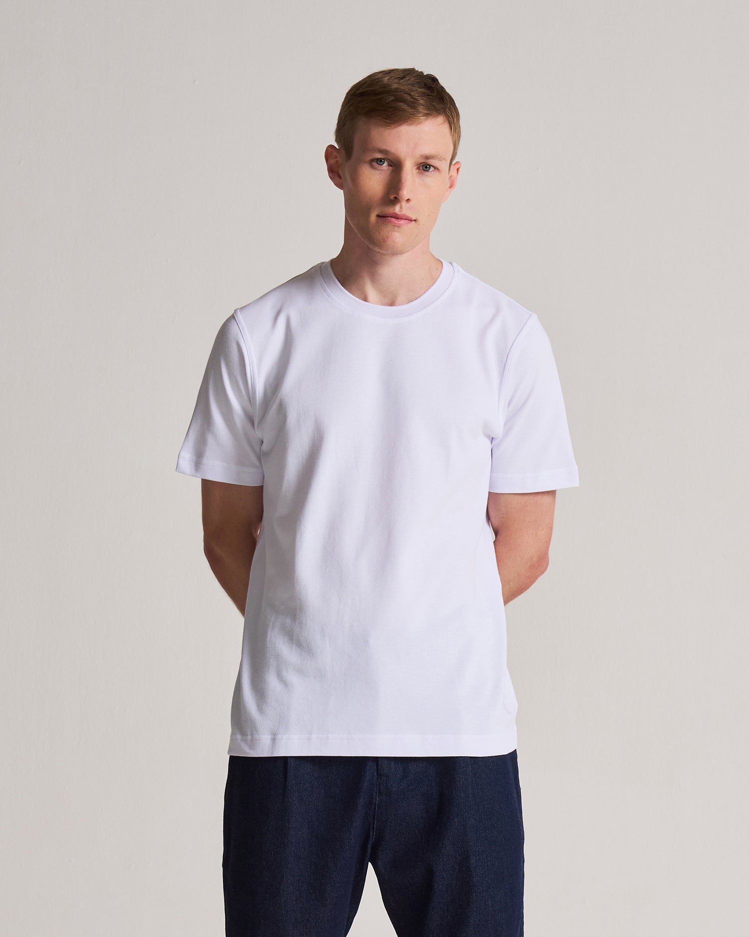 Pique Tee in Cotton - Brilliant White
