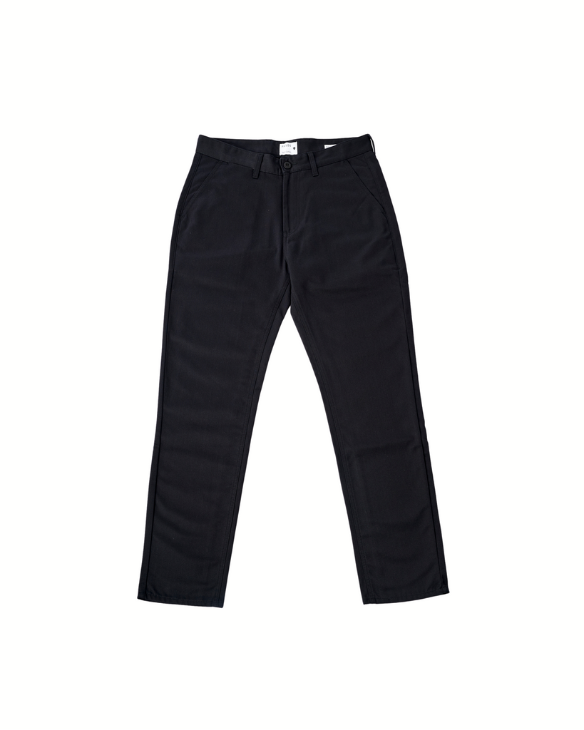 The Cotton Twill Straight Leg Trouser in Black Beauty