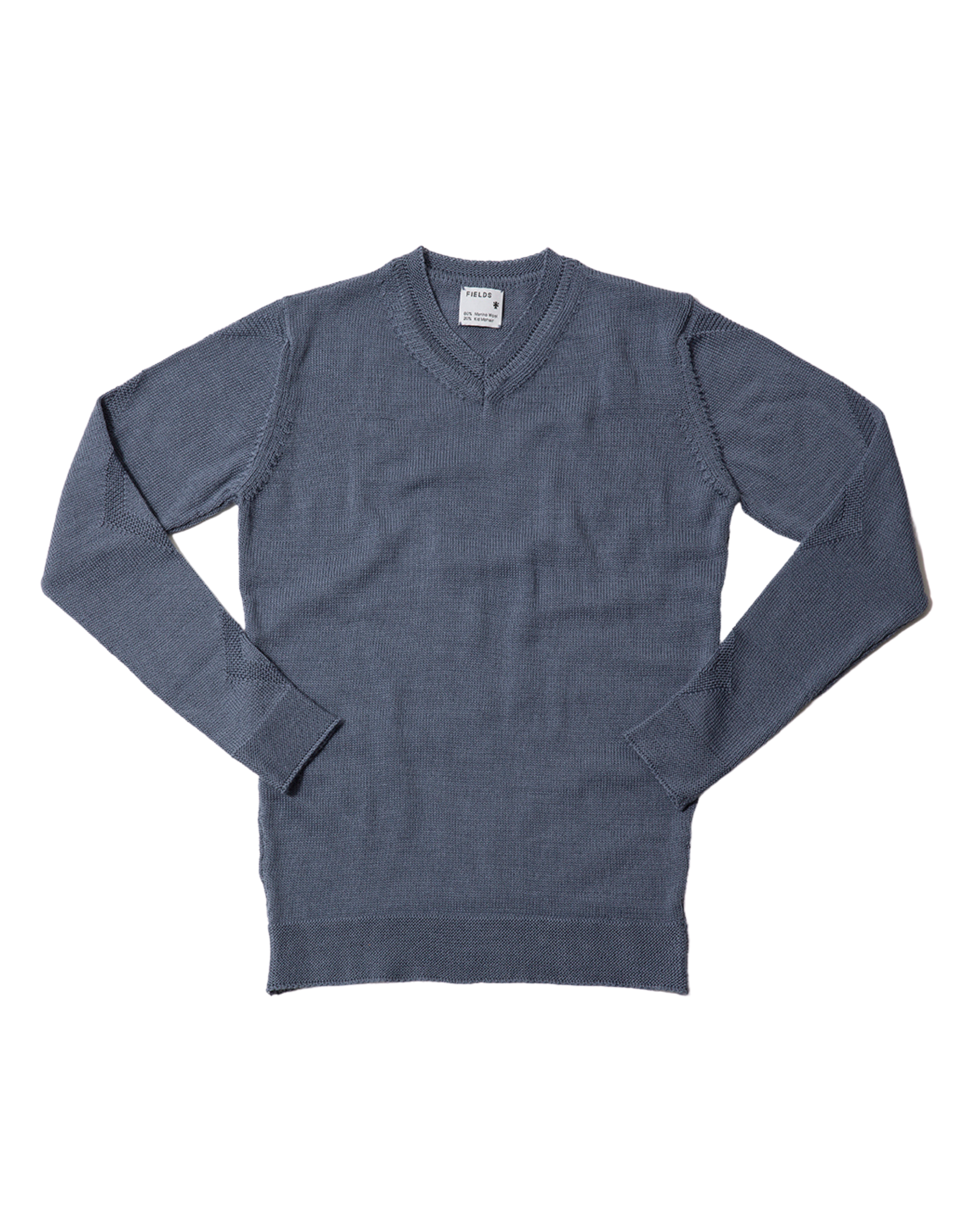Wool & Mohair V-Neck Sweater - Folkstone Grey