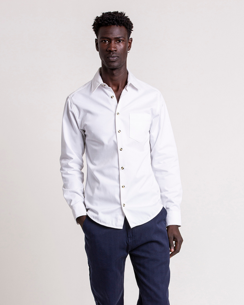 The 1 Pocket Cotton Shirt in Brilliant White