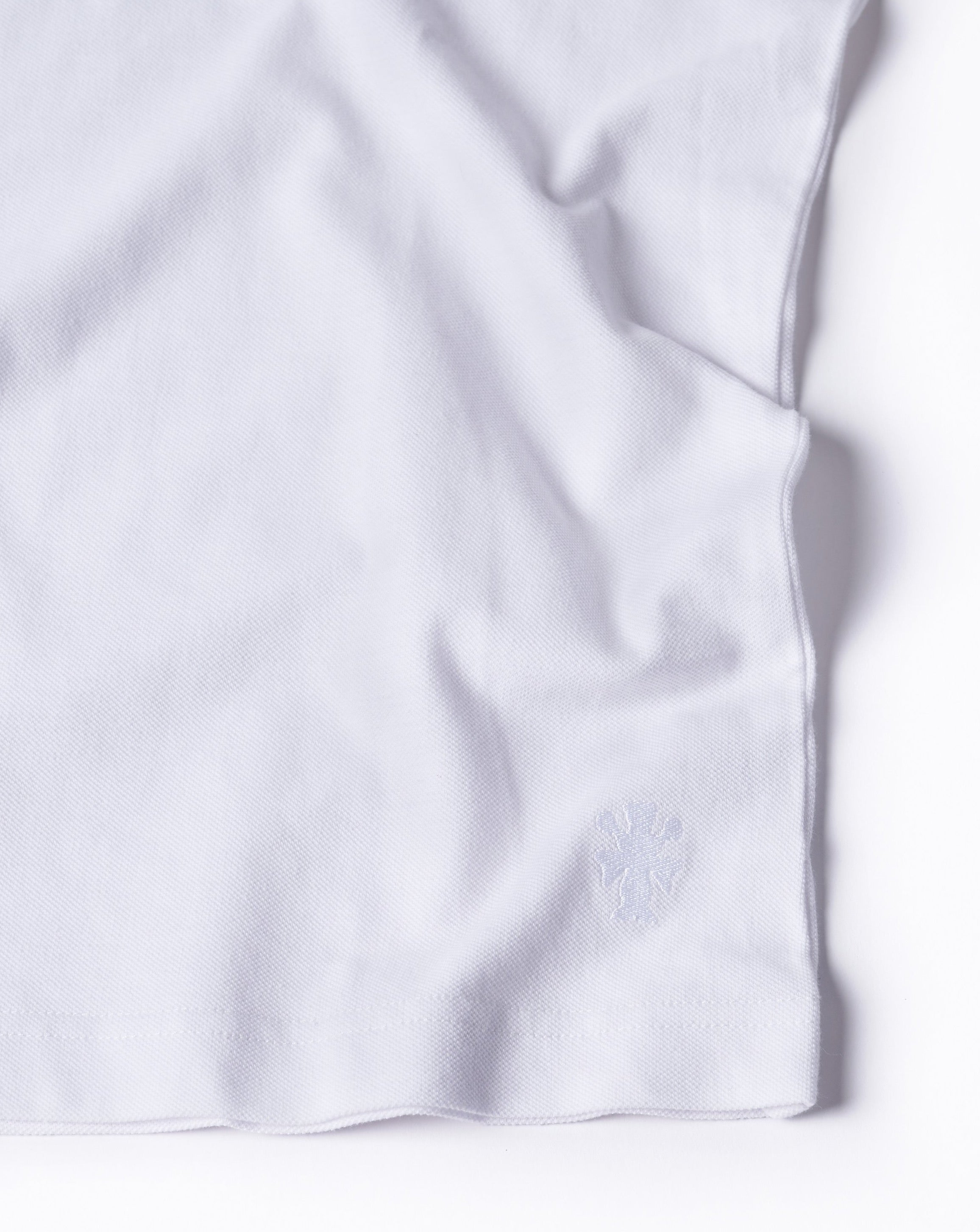 The Long Sleeve Pique Tee in Brilliant White
