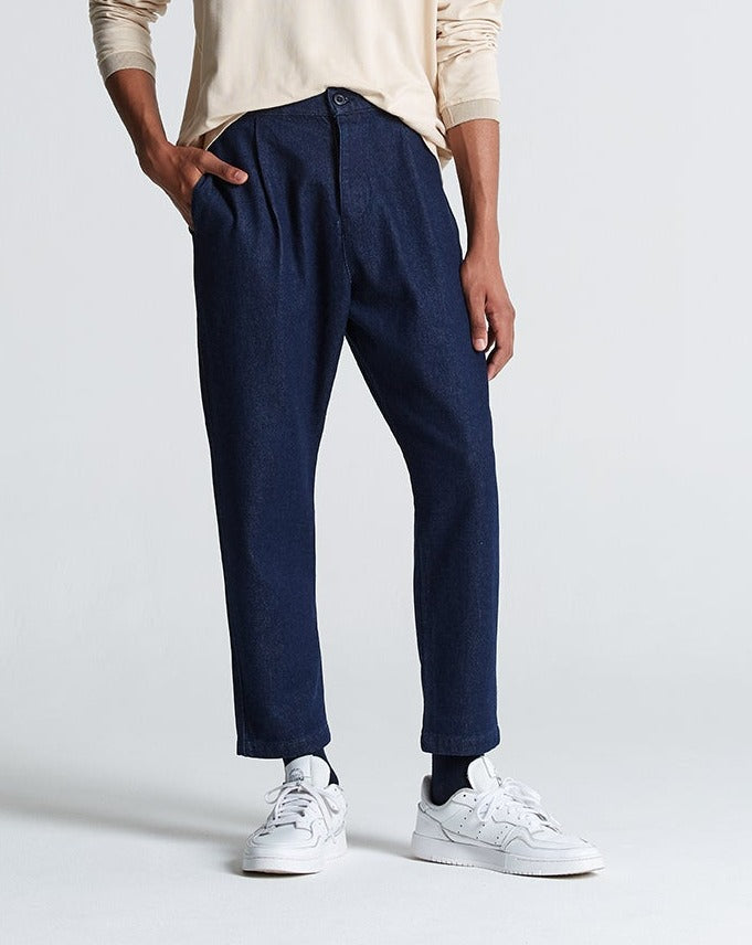 Cotton Denim Weekend Trouser Dark Rinse