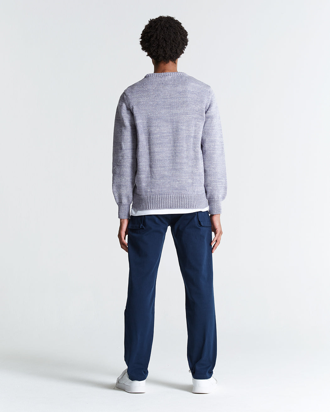 1kg Wool & Linen Sweater in Gull & Ecru