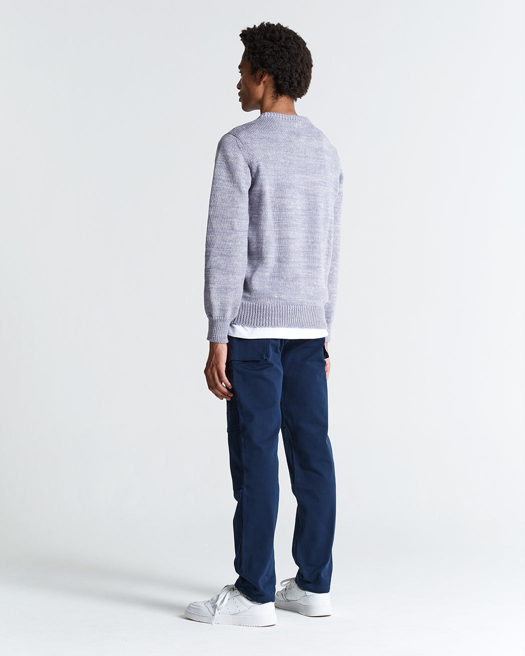 1kg Wool & Linen Sweater in Gull & Ecru