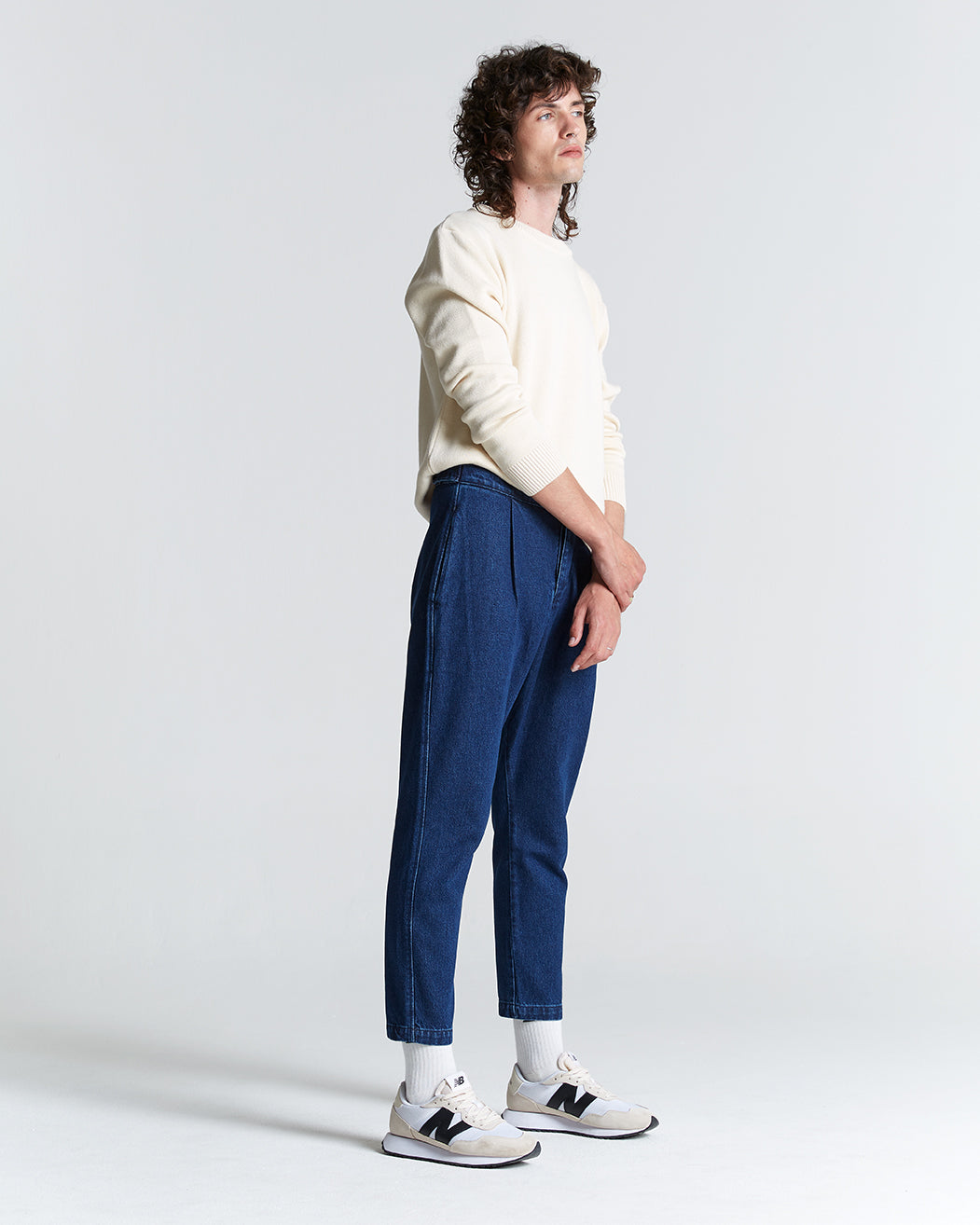 Cotton Denim Weekend Trousers medium blue