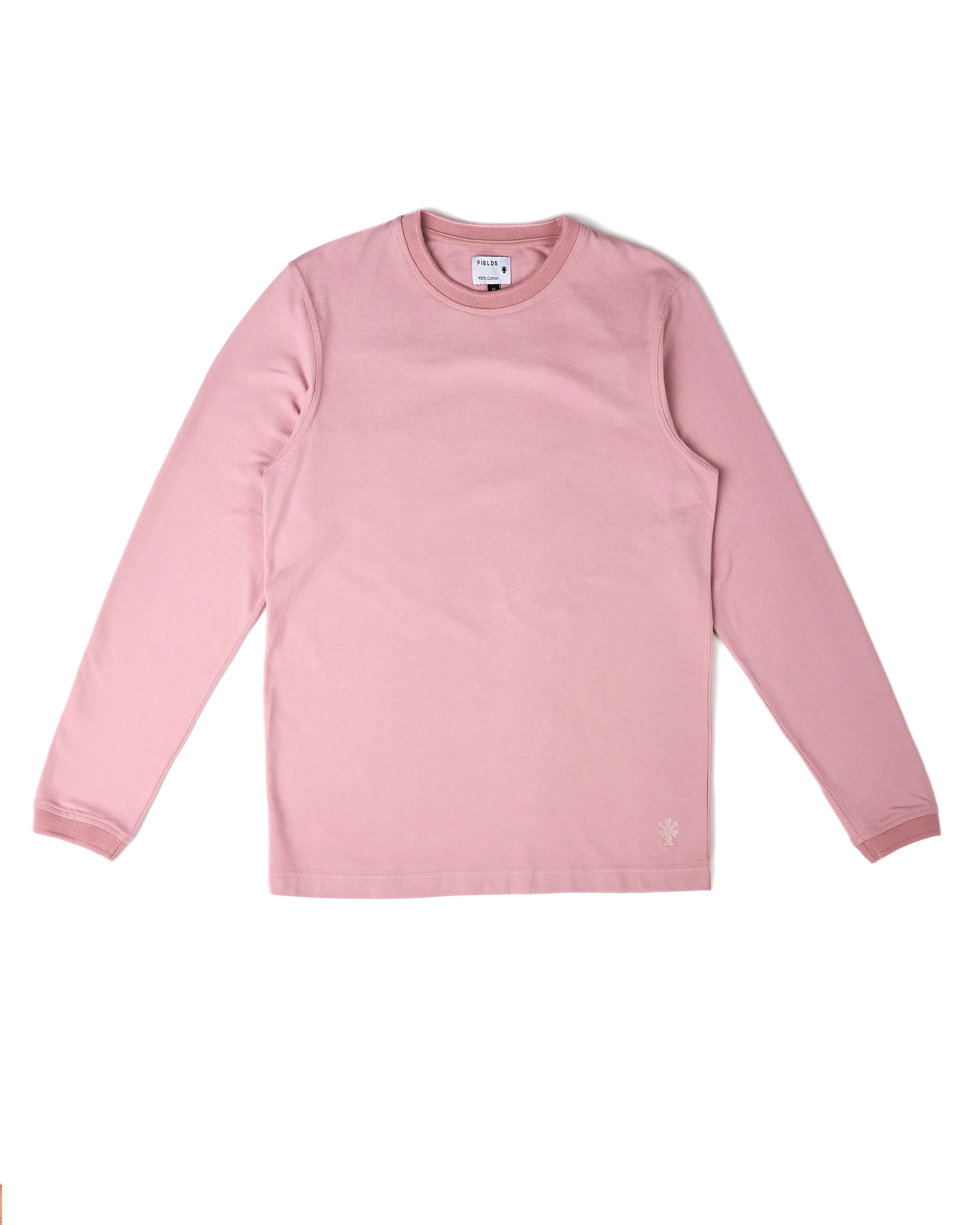Long Sleeve Pique Tee in Dusty Pink