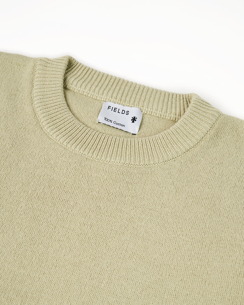 Round Neck Sweater in Cotton shade Pistachio