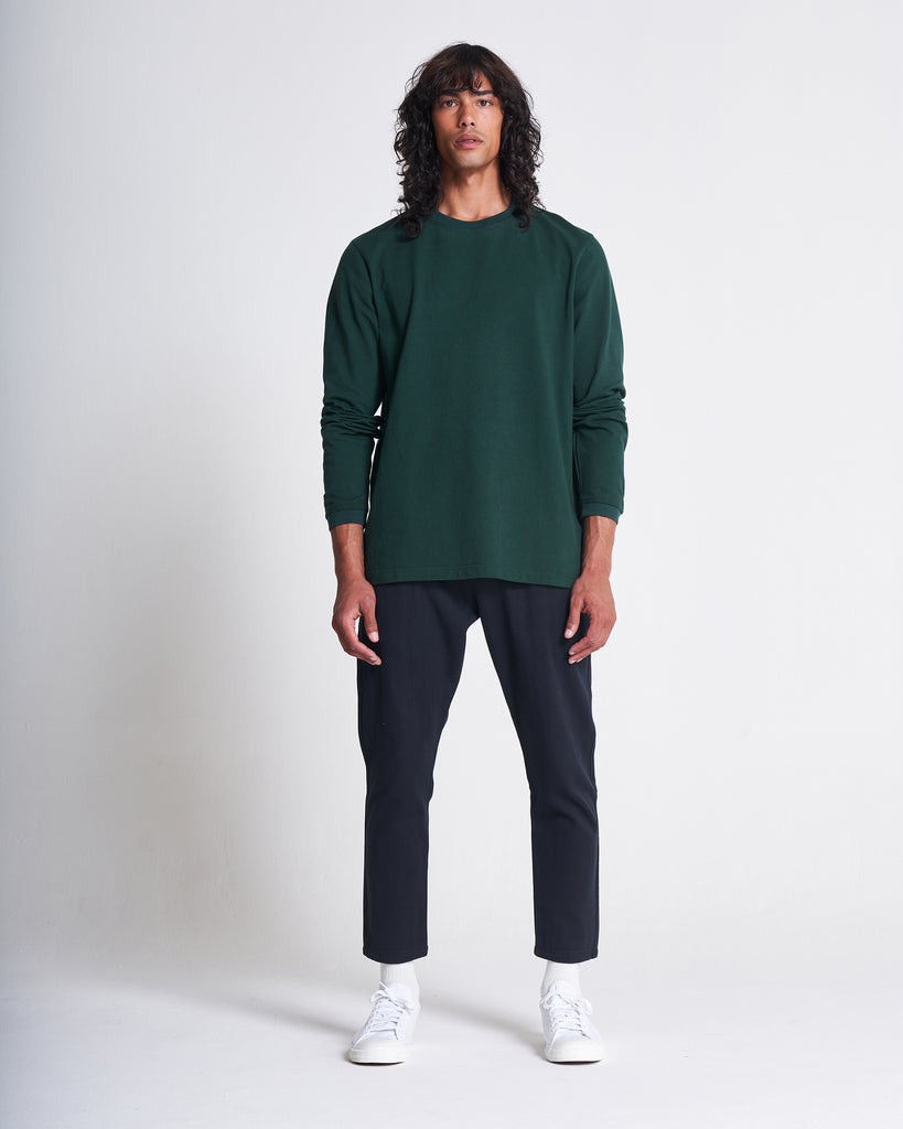 The Cotton Long Sleeve Pique tee in Pine Grove