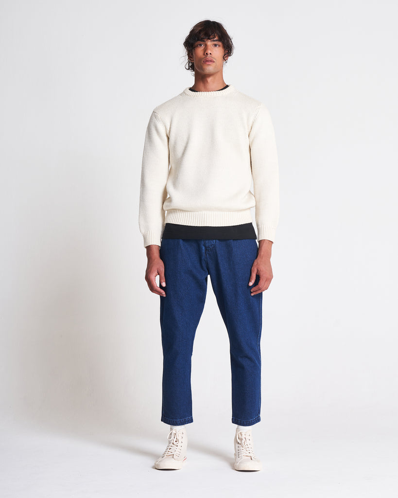 The 1kg Wool & Linen Sweater in Ecru  Edit alt text