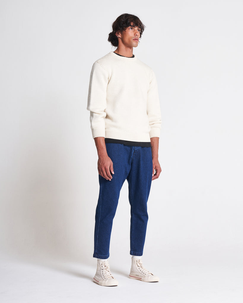 The 1kg Wool & Linen Sweater in Ecru  Edit alt text