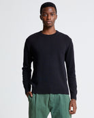 Wool and Mohair Round Neck Knit in Black Beauty