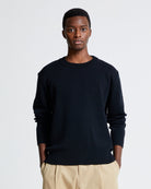 Round Neck Sweater in Cotton shade Black Beauty